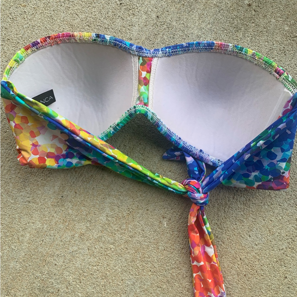 La Blanca Colorful Strapless Bikini Top Size 10 (Medium) - Picture 2 of 4